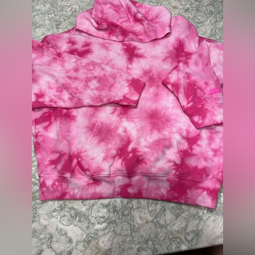 PINK Victoria's Secret Fuchsia Tie-Dye Sweatshirt